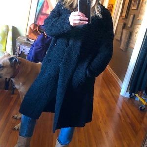 Super comfy Long black sweater coat duster M L